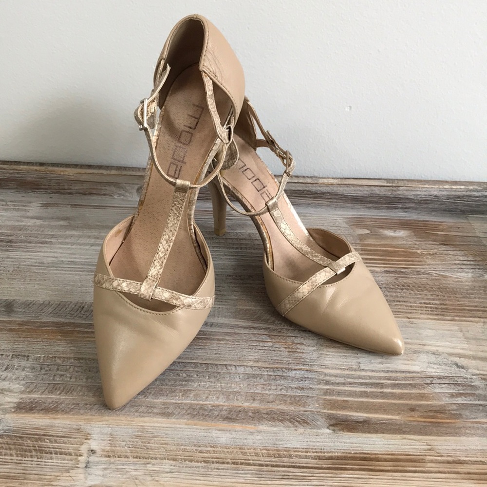 Moda Strappy Nude and Snake Strappy Dress Heels